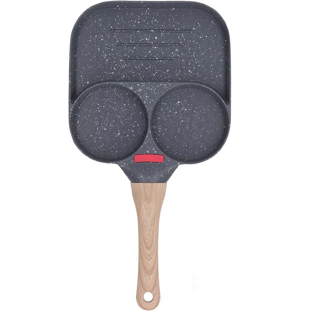 Frigideira Antiaderente 3 em 1 com Divisórias Ovo Hamburguer