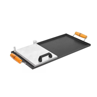 Chapa Lanches Hambúrguer Fogão Churrasqueira C/ Cabo Madeira em Oferta na Shopee