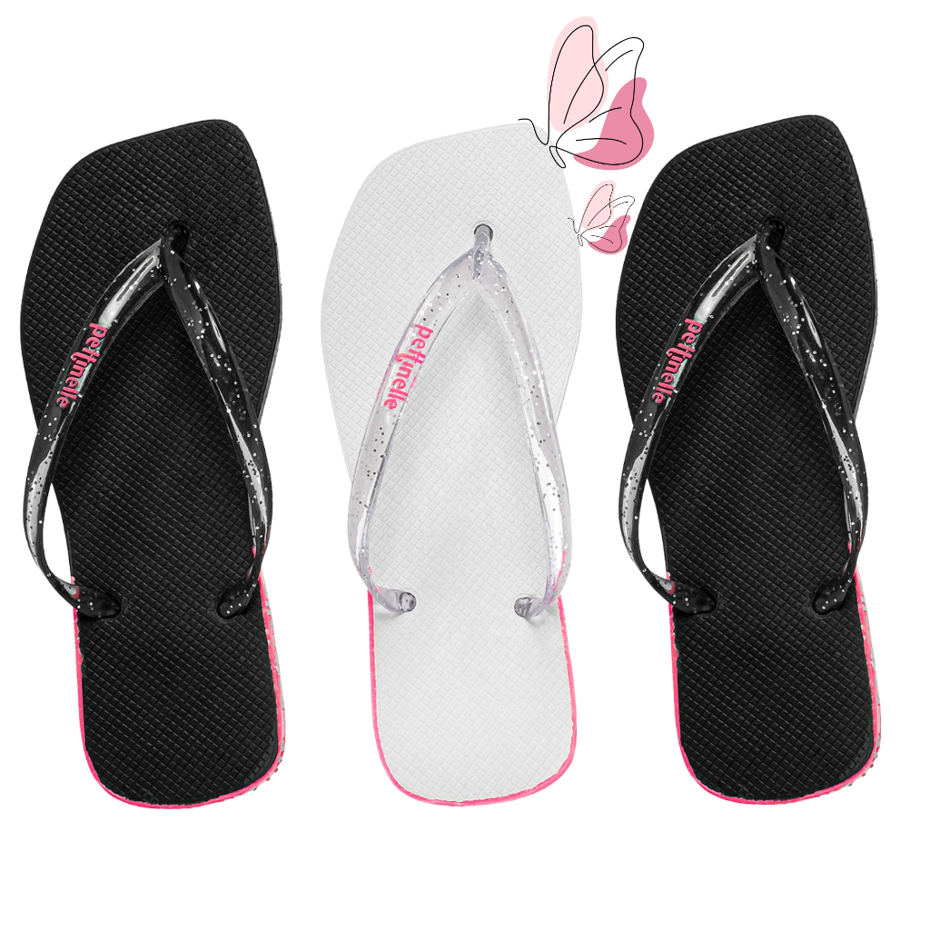 Kit Chinelo Feminino Confortável Leve Traserinha Branco Preto em Oferta na Shopee
