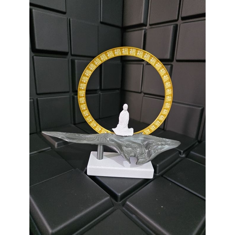 Imagem Escultura decorativa - Estilo chinês - Monge - Zen - Oriental - Impressão 3D - Acabamento Premium