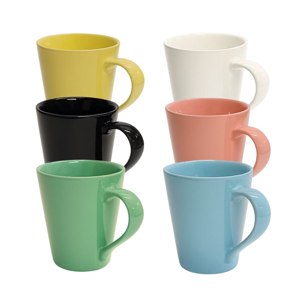 Jogo 6 Caneca de Porcelana Tulipa Lisa Colorida 250ml Casa Mesa Chá Café Decoração em Oferta na Shopee