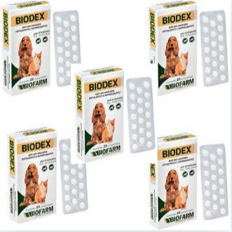 Kit 5 Biodex Comprimidos Antialérgicos para Cães e Gatos