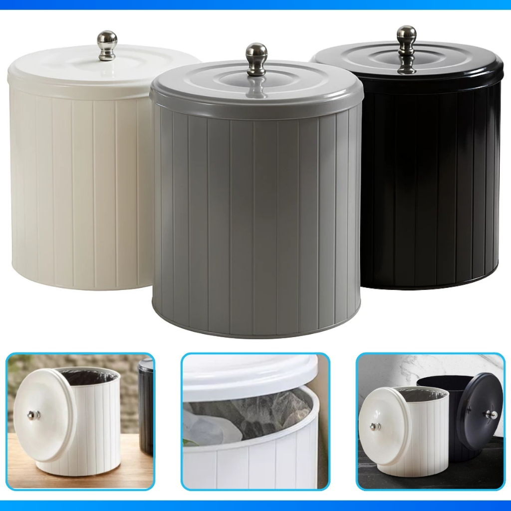 Cesto Lixeira 5L Clean Tampa e Suporte para Sacola Suporte Para Tampa Banheiro Cozinha Escritório