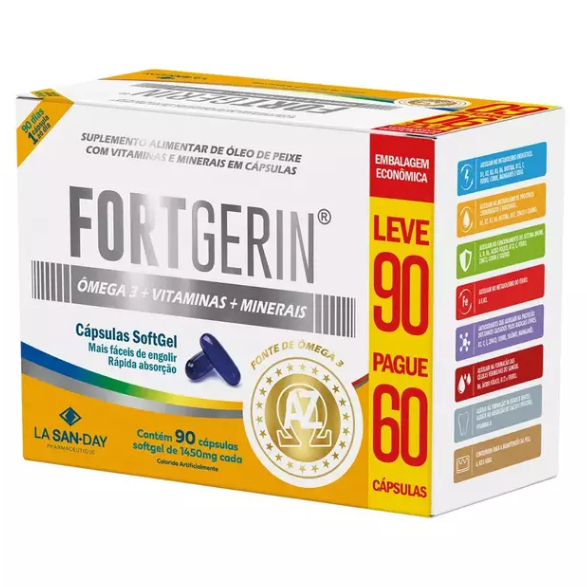 Fortgerin AZ + Ômega 3 - Leve 90 e Pague 60 Cápsulas