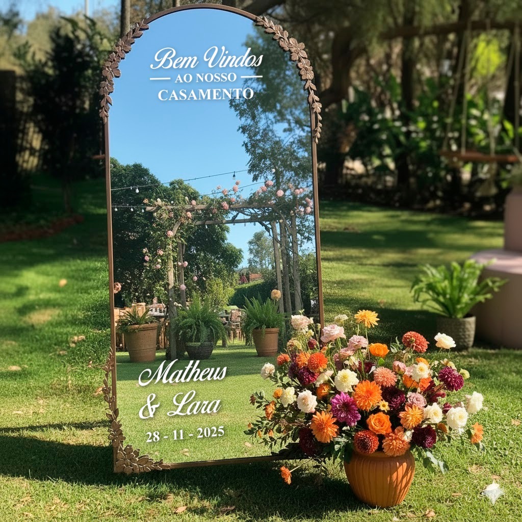 Adesivo Decorativo Para Espelho Decoração Para Casamento