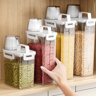 Pote Hermético De Acrílico Com Bico Tampa Dosadora Organizador Alimento Arroz Grãos Multiuso Limpeza em Oferta na Shopee