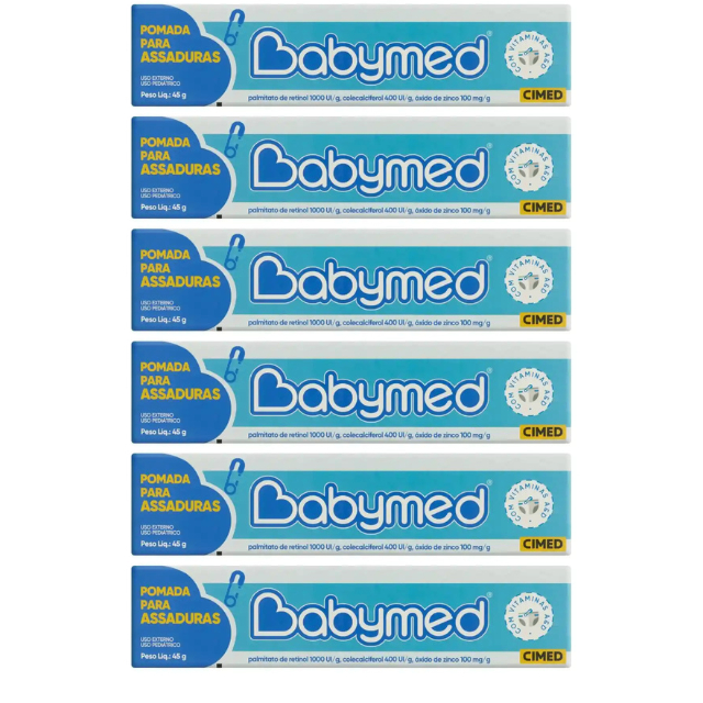 Pomada preventiva Babymed Azul kit 6 unidades em Oferta na Shopee