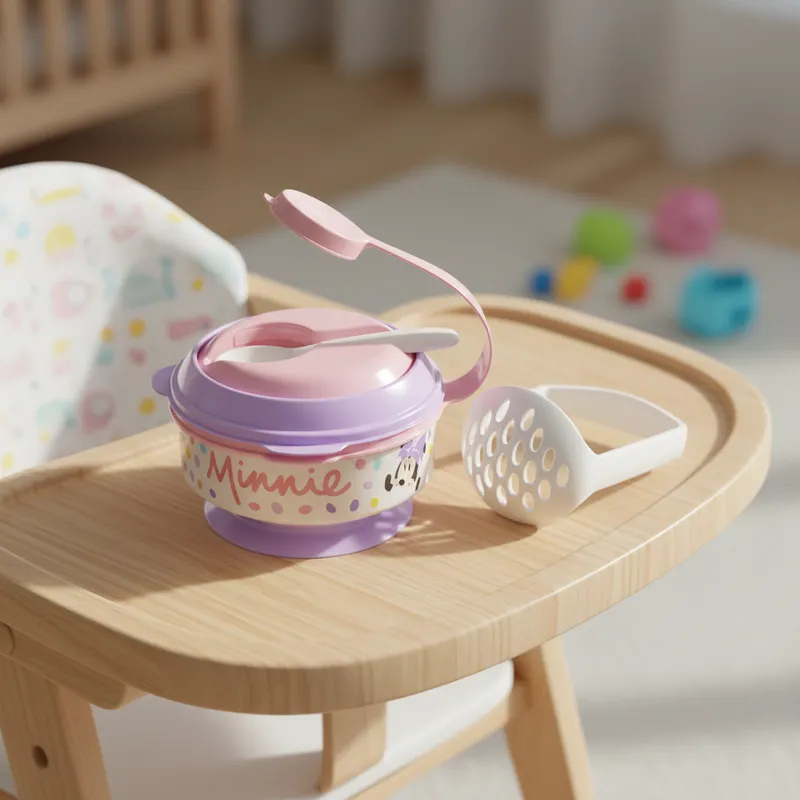 Pote papinha com amassador colher e tampa resistente seguro portátil Plástico para bebê Plasútil