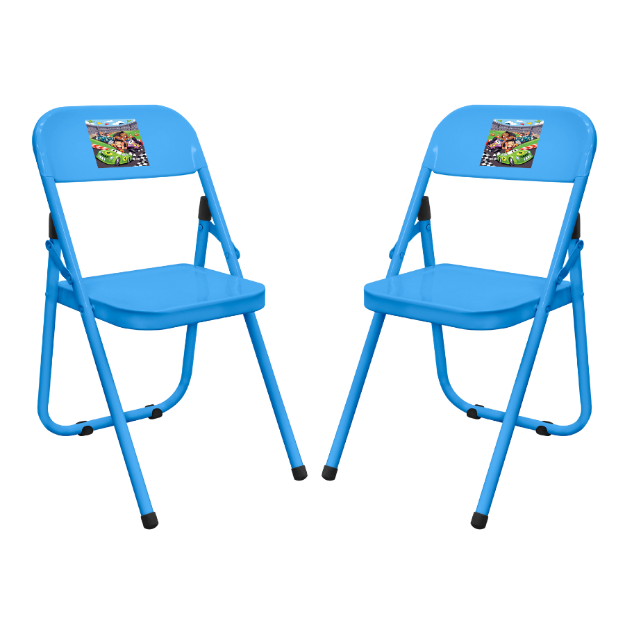 Kit 2 Cadeirinhas Dia das Crianças Infantil Criança Metal Resistente Desenhos Divertidos Fantasia — imagem 2 de 2