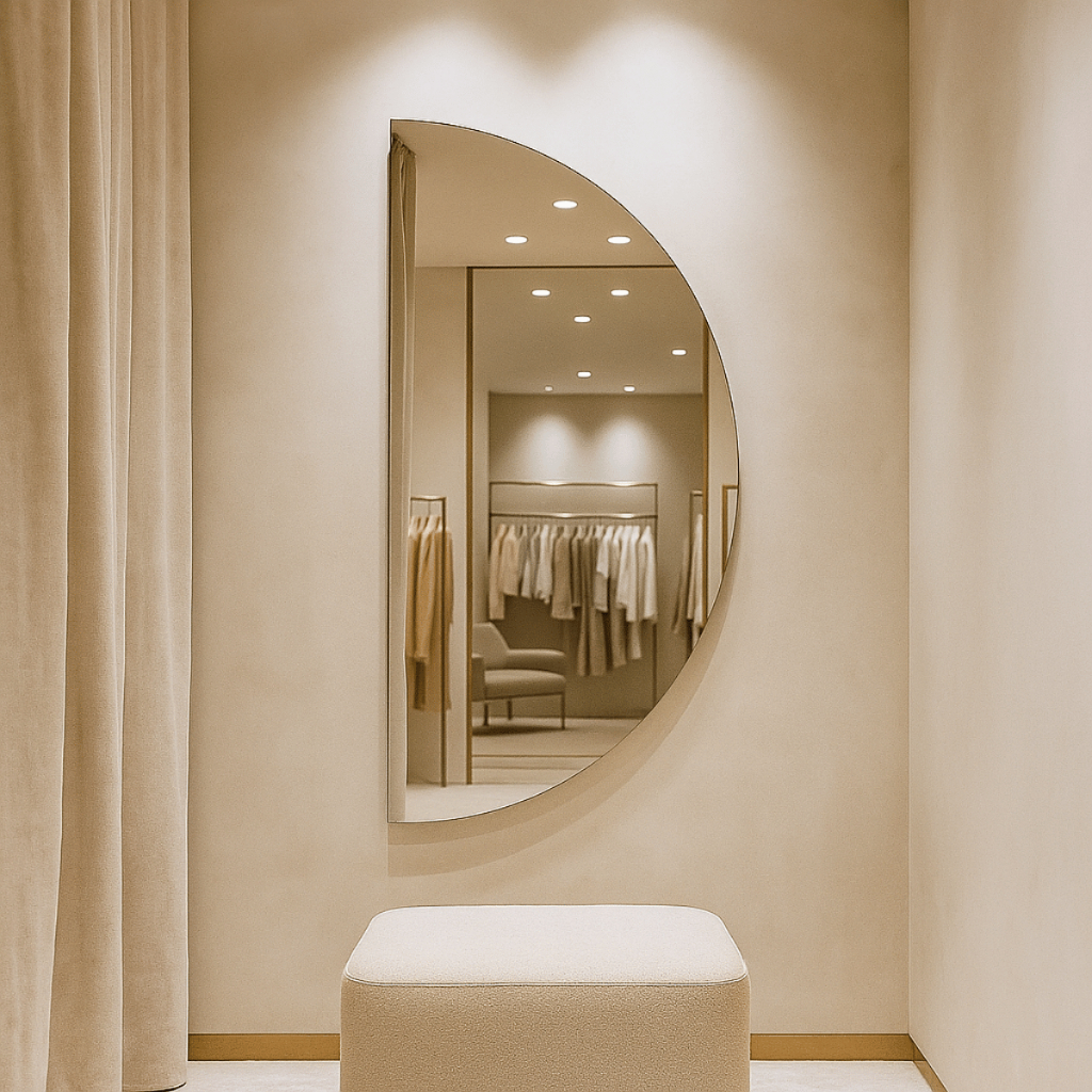 Espelho Grande Redondo Meia Lua 100x50cm  Provador Closet Corredor Quarto Hall Decorativo em Oferta na Shopee