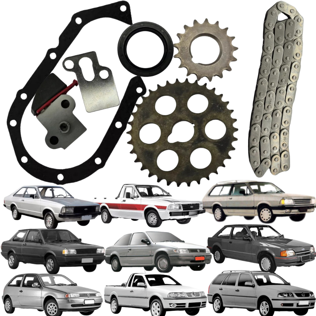 Kit de Corrente do Motor Ford Belina Corcel Escort Pampa Volkswagen Logus Gol Parati Voyage Saveiro