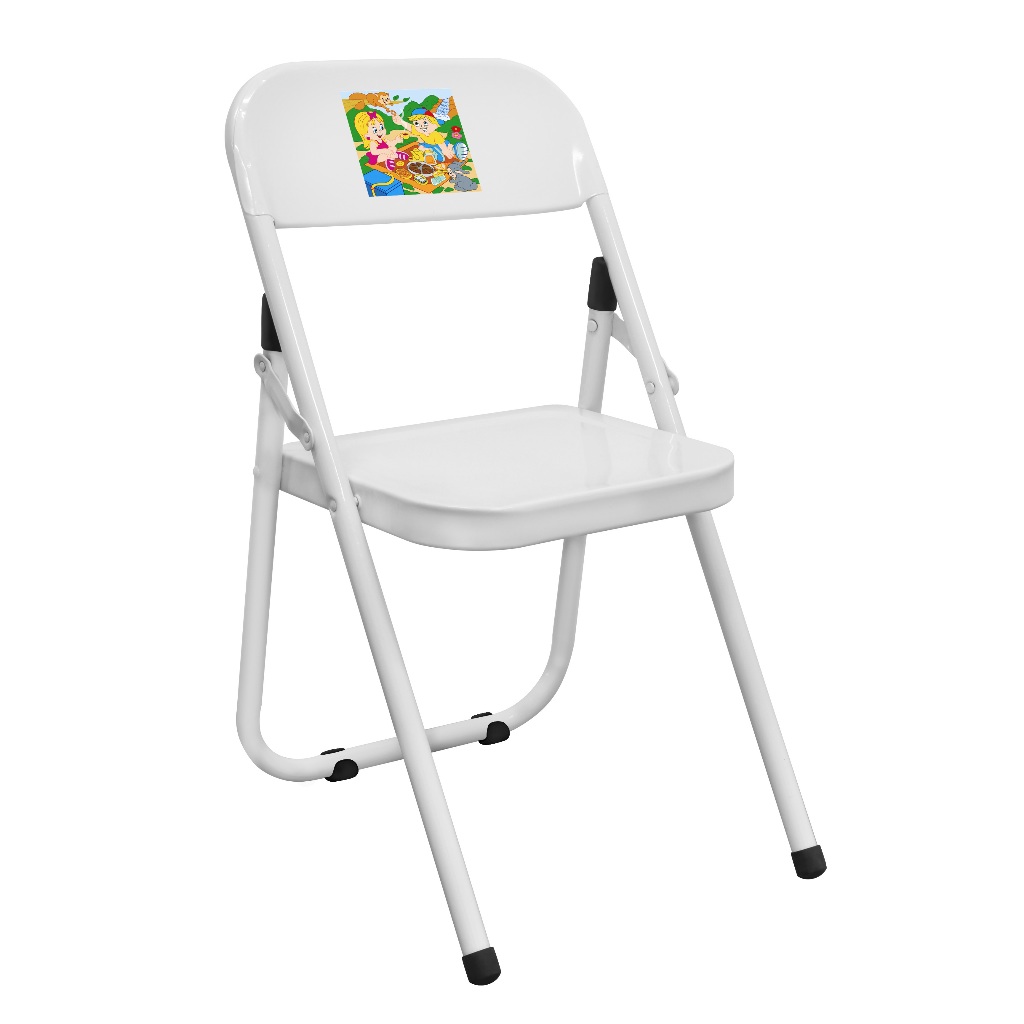 Cadeirinha Infantil Desenhos Divertido Fantasia Branco Menino Menina Lanche Recreio