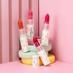 Batom Bala Infantil Hidratante Fórmula Hipoalergênica Vegano Original Vizzela