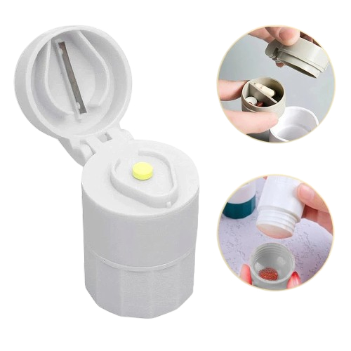 Porta Comprimido com Cortador Amassador e Duplo Armazenamento Multiuso Envio Rápido em Oferta na Shopee