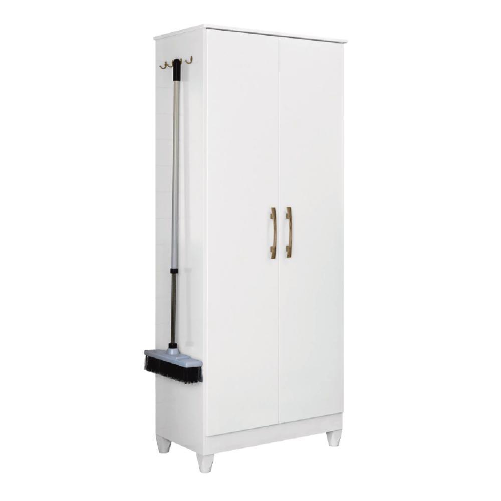 Armário Multiuso Jade 2 Portas com 4 Prateleiras Branco