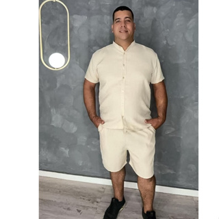 Conjunto Masculino Linho Premium Plus Size em Oferta na Shopee