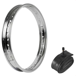 Aro 14 Cromado P/ Roda Traseira Biz 100 110 125 Pop 100 110 C/Câmara
