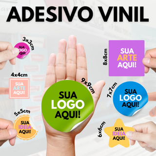 Etiquetas Adesivas Personalizadas Em Vinil Branco Adesivos 3x3 4x4 5x5 6x6 7x7 8x8 ou 9x9 Cm Adesivo em Oferta na Shopee