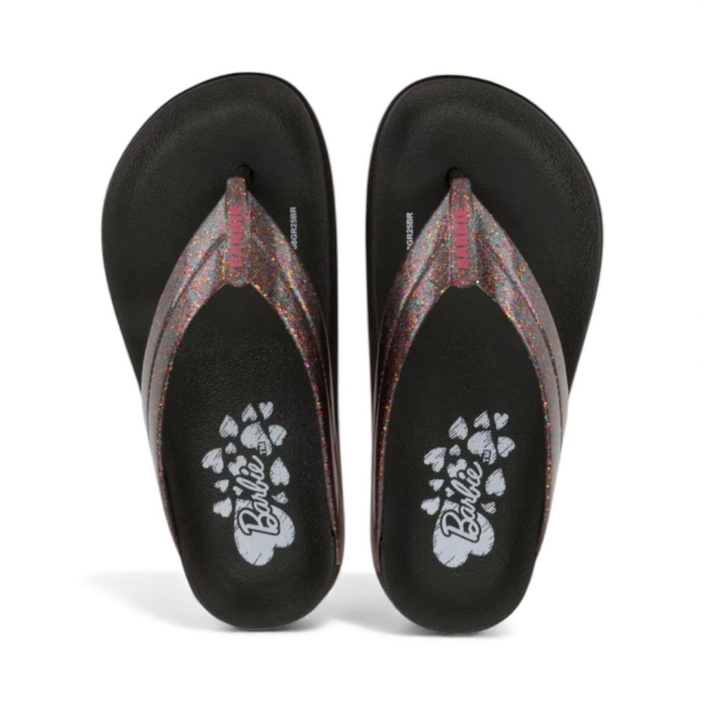 Chinelo de Dedo Infantil Preta Barbie Unique Grendene Kids