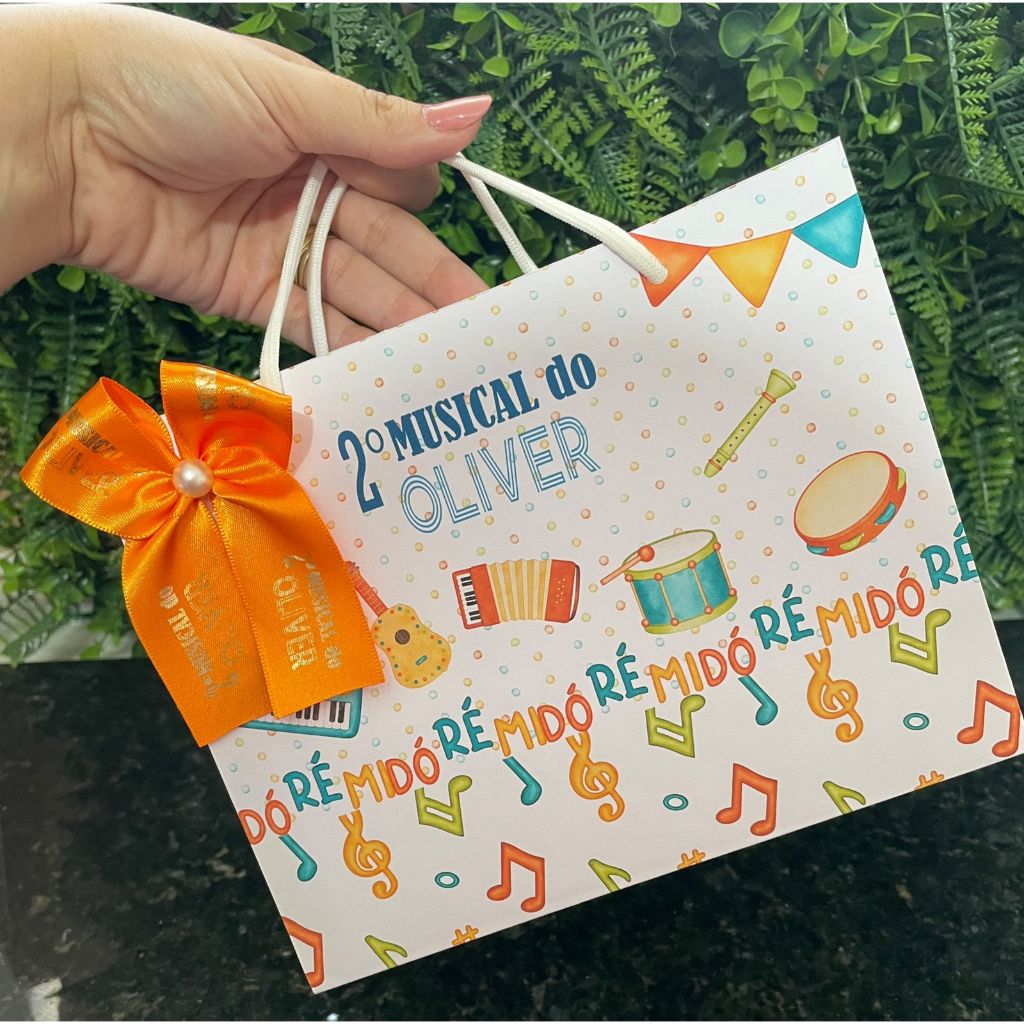 PEGUE E MONTE Sacolinha Surpresa Personalizada Instrumentos Musicais | Lembrancinhas | Festa Aniversário | Lancheirinha