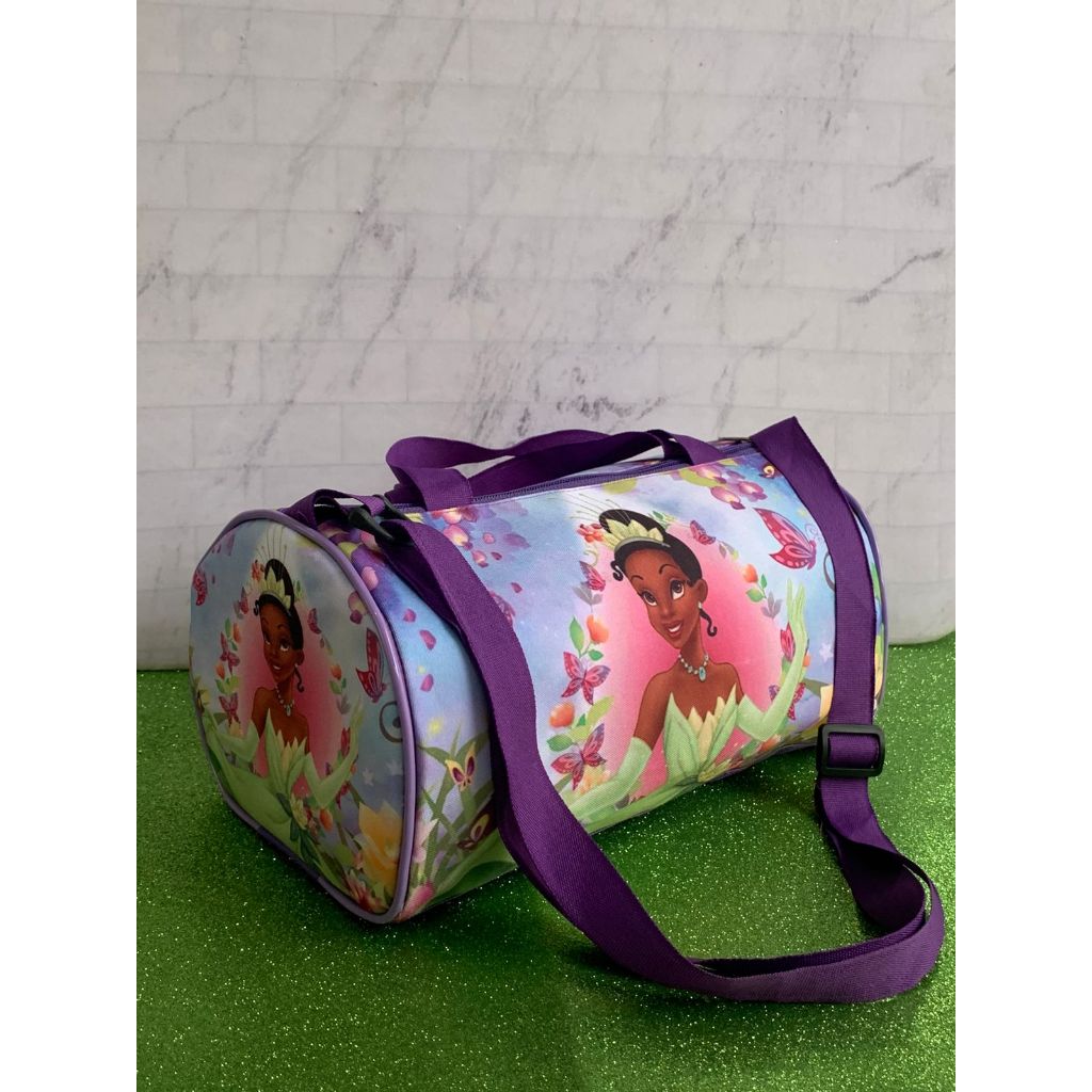 Mini Mala Bolsa Cilindro Personalizada A Princesa e o Sapo Aniversário Lembrancinha Festa