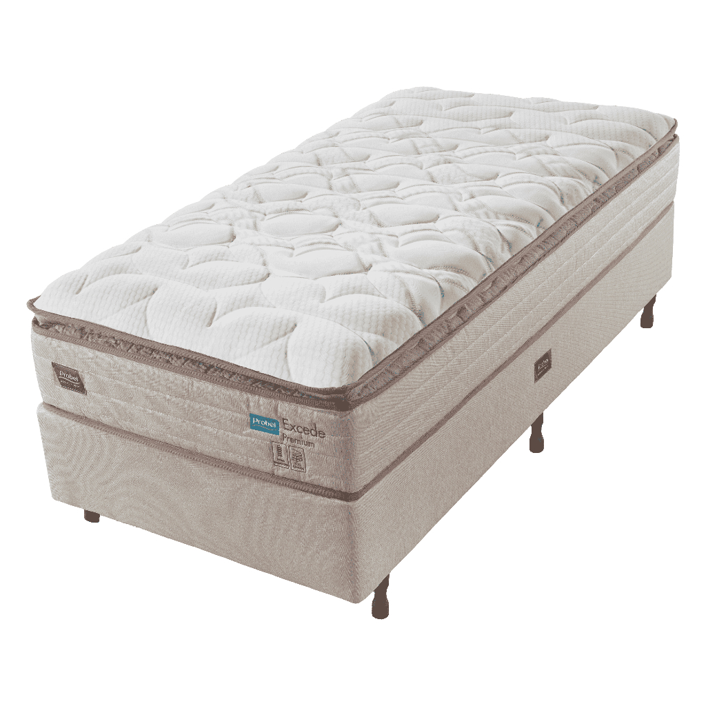 Conjunto Box Solteiro Mola Ensacada Probel Excede Premium (88x188x56cm) em Oferta na Shopee