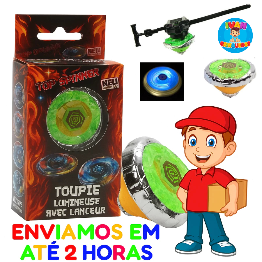 Pião Metálico Lançador Brinquedo Infantil Beyblade Tornado Piāo Com Luz, Presente Para Meninos, Vários Cores