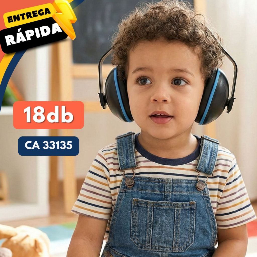 Abafador Protetor Auditivo Concha Ruido Autista Obra Adulto e Criança Auricular Fogos Anti Barulho