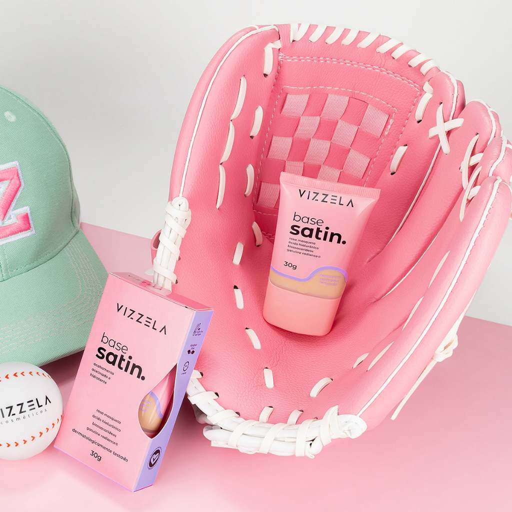 Base Líquida Satin Acabamento Acetinado Glow Hidratante Vegano Original Vizzela em Oferta na Shopee