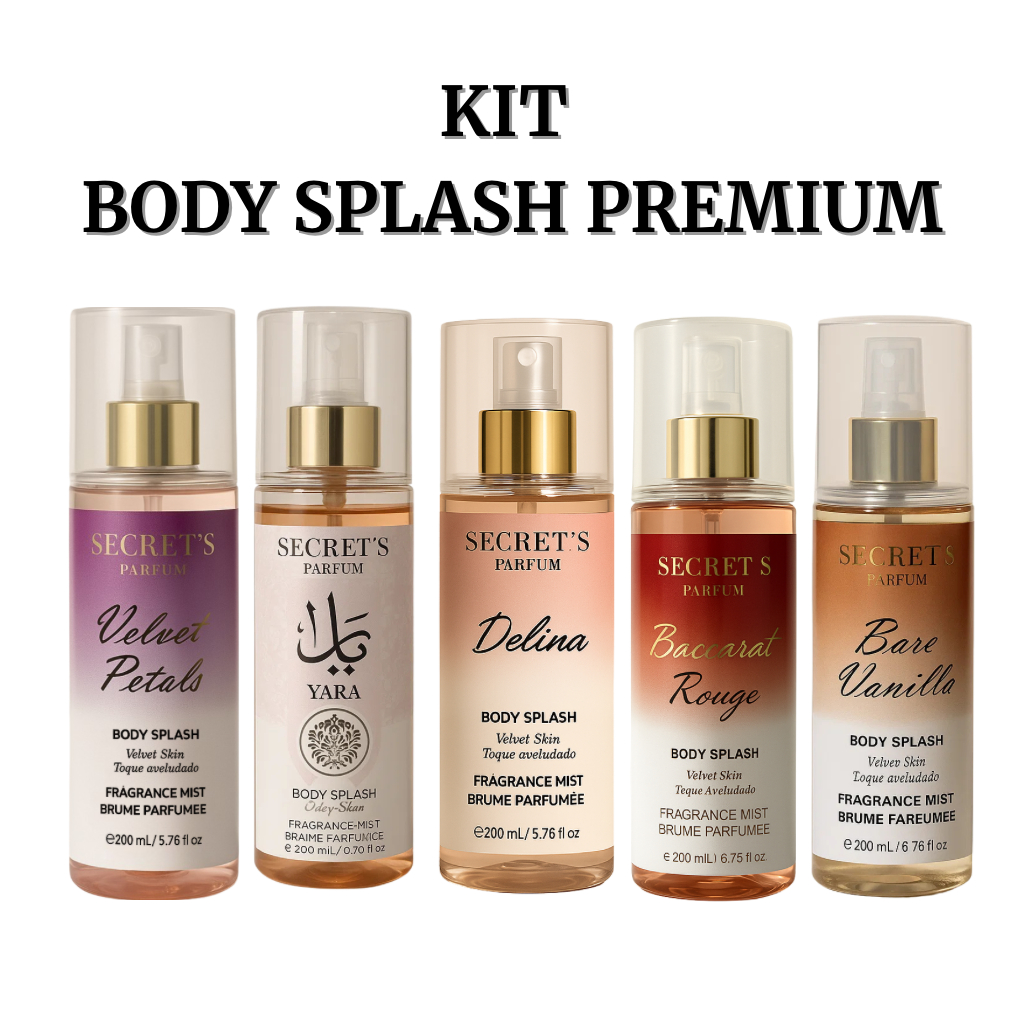 Body Splash Secret's Parfum 200ml - Alta Fixação, Perfume Feminino, Cheiro de Rica, Velvet Skin