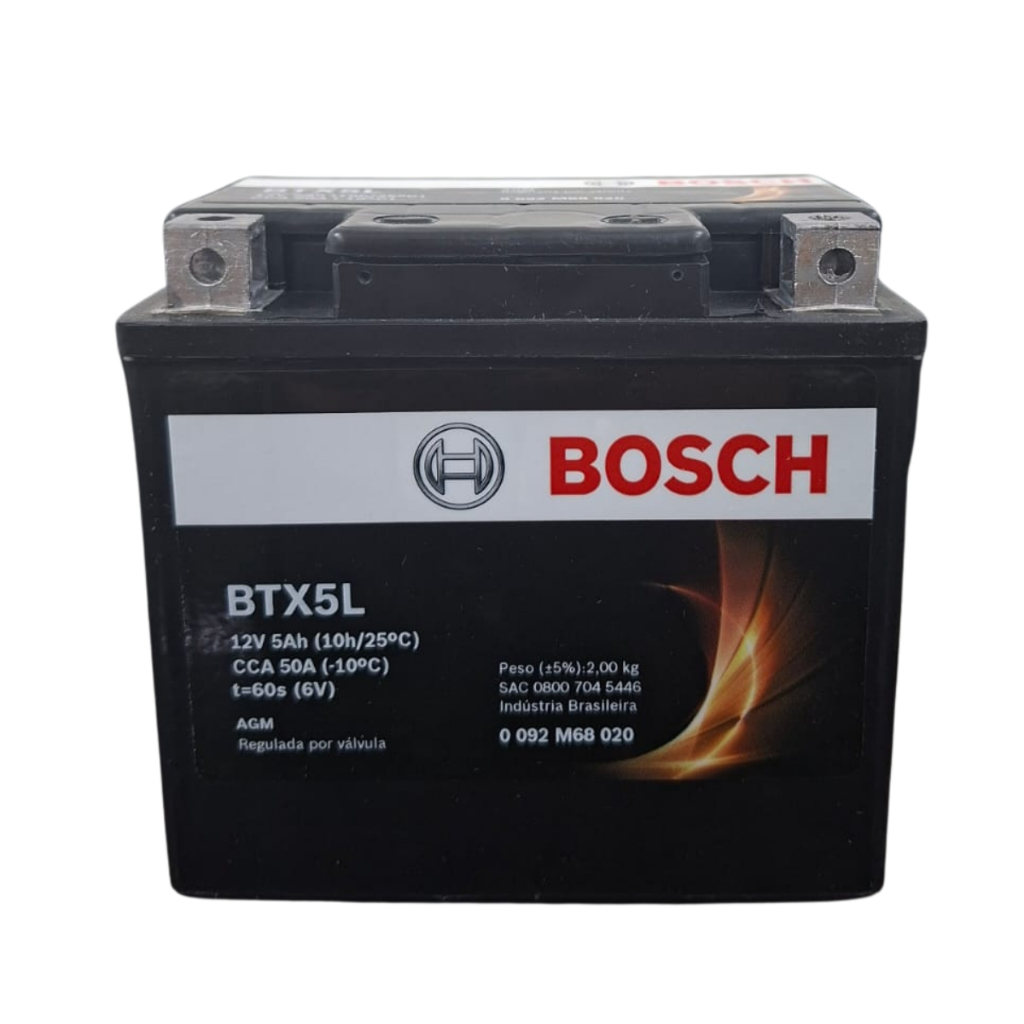 Bateria Moto Bosch BTX5L Titan Cargo Sport Es Ks Kse Fan 150 125 160 5a em Oferta na Shopee