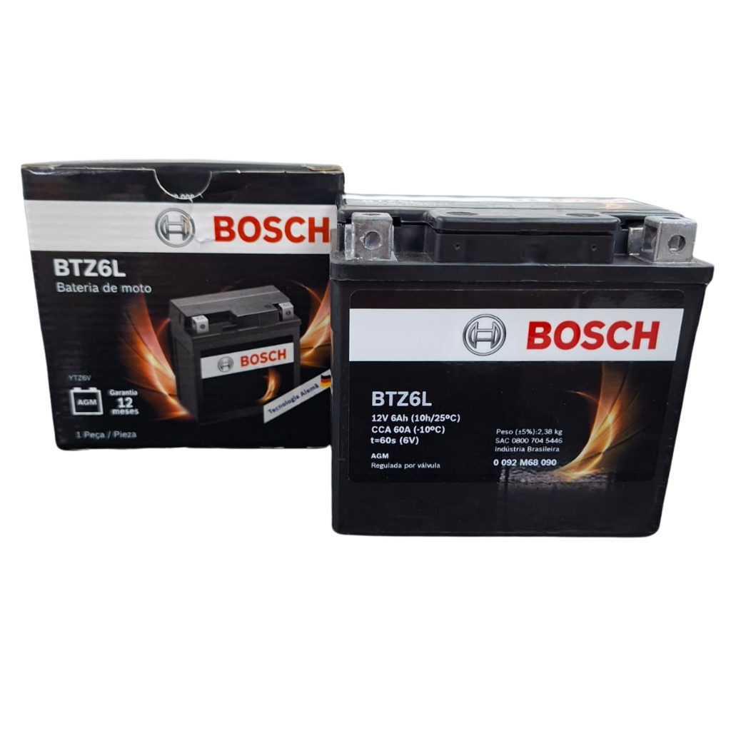 Bateria Moto Bosch BTZ6L 12v 6ah Honda 125/150 Biz/fan/cg/bros/esd em Oferta na Shopee