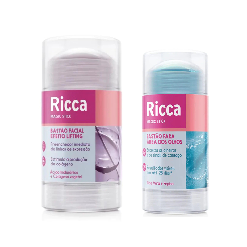 Kit Ricca Bastão Para a Área dos Olhos 15g + Bastão Facial Efeito Lifting 30g