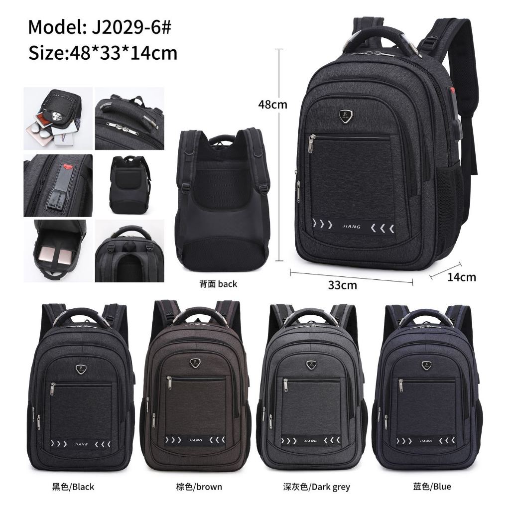 Mochila Executiva à Prova d'Água com Carregador USB, Cadeado e Compartimento para Notebook Alta Capacidade