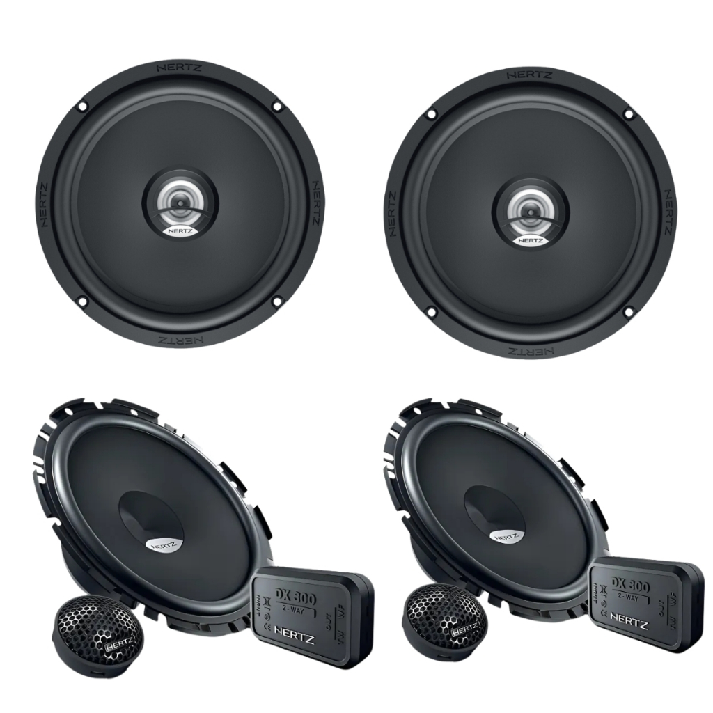 Kit Hertz 6.5 Dcx165 Coaxial + Hertz 6.7 Kit 2 Vias Dsk170 Preto em Oferta na Shopee
