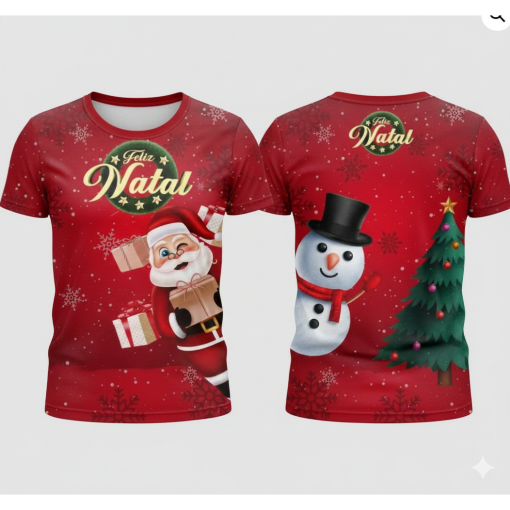 Camiseta Natal Diversas Estampas Festas Fim de Ano Dryfit Premium