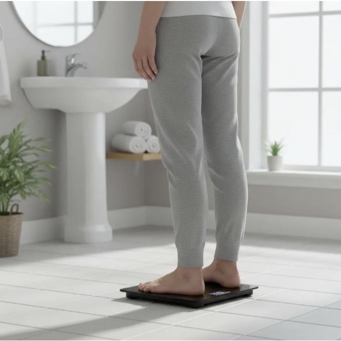 Balança Corporal Digital Banheiro Academia até 180kg Thompson Vidro Temperado