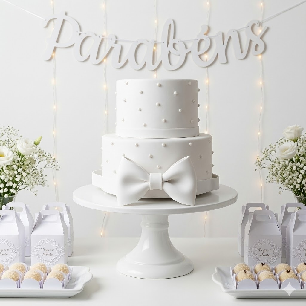 Bolo Fake Laço Ondulado com Pérolas - Várias Cores em Oferta na Shopee