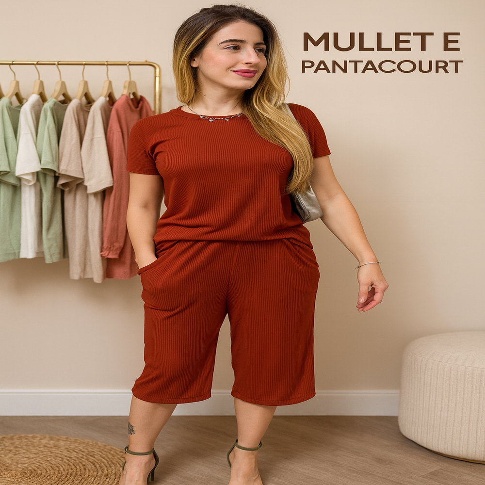 Conjunto Feminino Verão Calça Pantacourt + Blusa Mullet|Cobre bumbum Confortável e Estiloso em Oferta na Shopee
