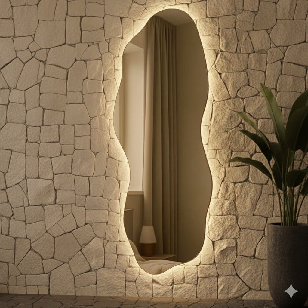 Espelho Grande Corpo Inteiro Com led Espelho Para Sala Quarto Espelho Organico em Oferta na Shopee