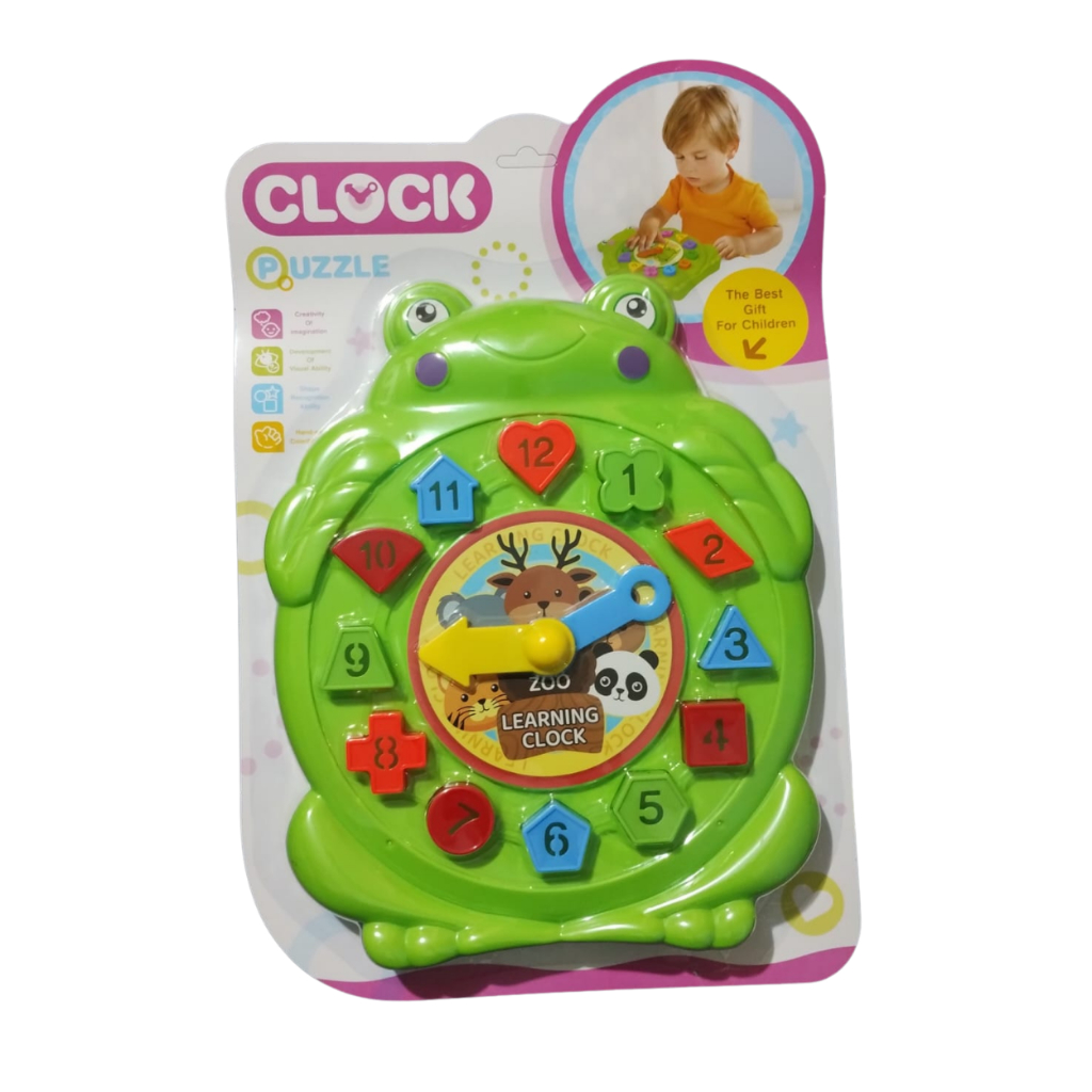 Relógio Educativo Brinquedo De Encaixar Pç Geométrica Oferta