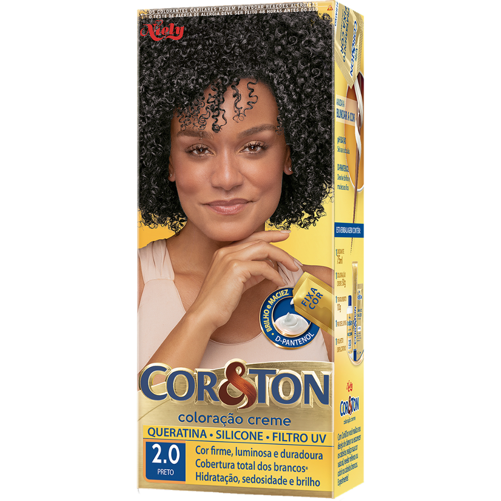 Tinta De Cabelo Cor&Ton Niely Preto 2.0 em Oferta na Shopee