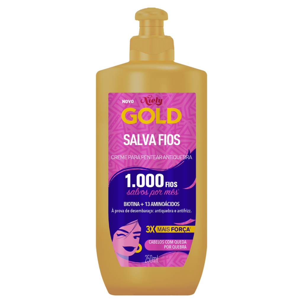 Creme Para Pentear Niely Gold Salva Fios Com 250ml em Oferta na Shopee