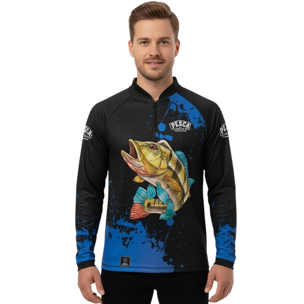 Camisa Camiseta Blusa De Pesca Família Igual Masculino Feminino e Infantil Com Proteção Solar Uv50 Pescaria Verão Praia