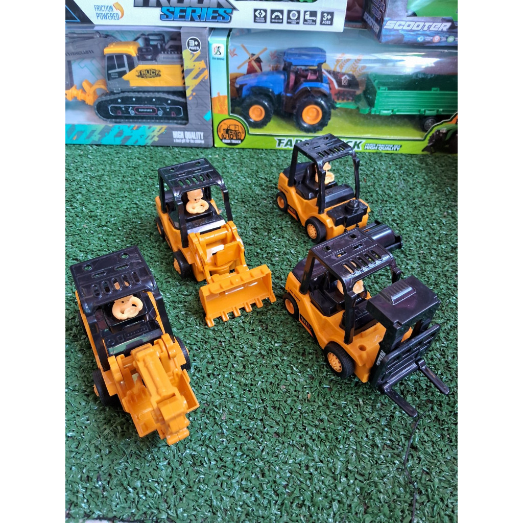 Maquina Mini Escavadeira, Pá Carregadeira  Empilhadeira Infantil – Brinquedo de Construção