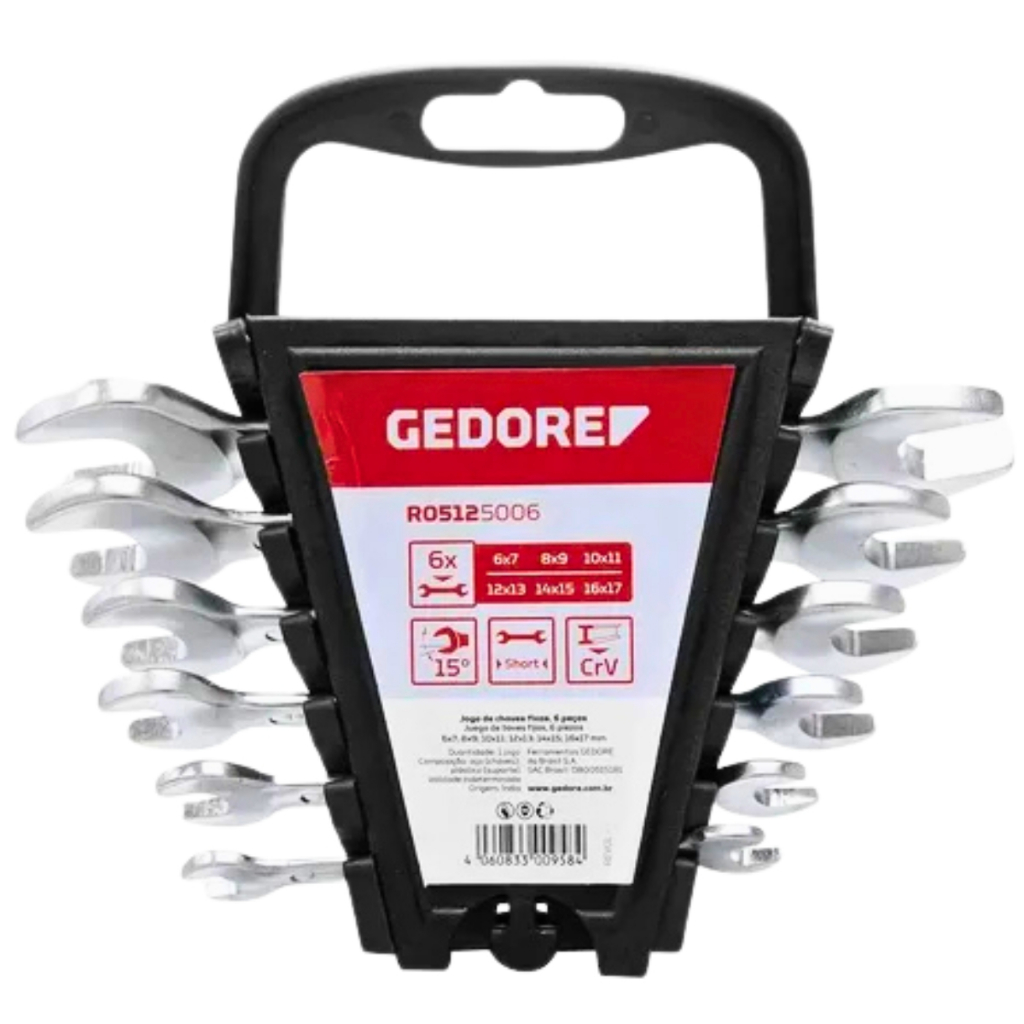 JOGO CHAVE FIXA 6 A 17 6PCS R05125006 GEDORE RED