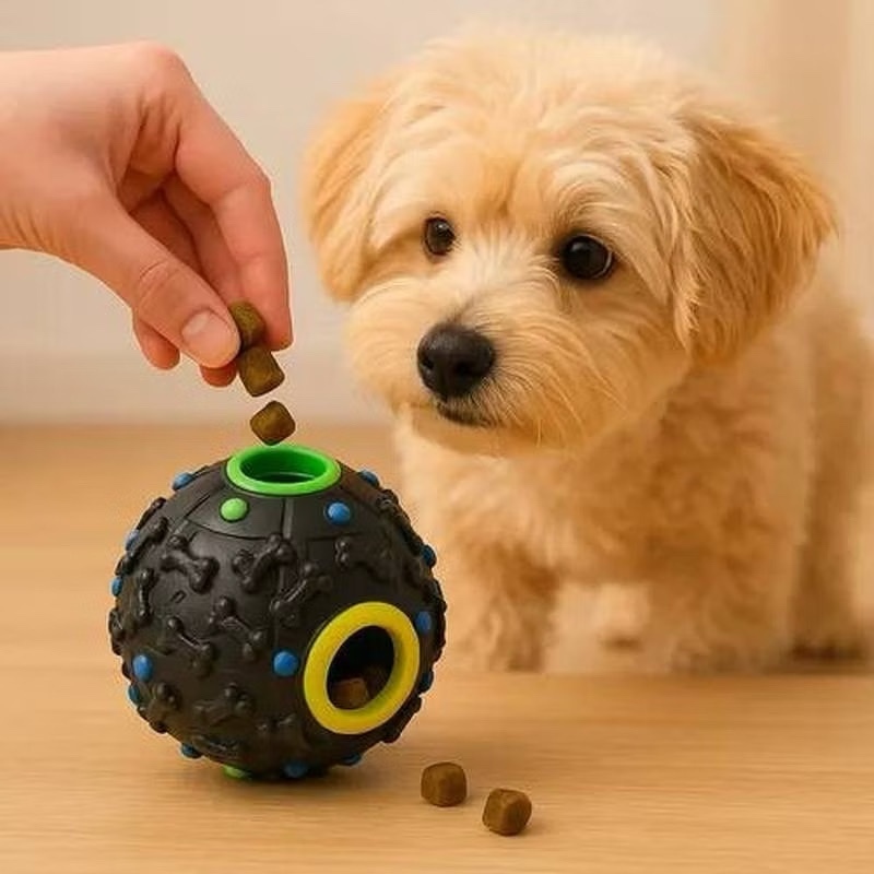 Brinquedo Interativo para Cães Dispensador de Petiscos com Sons Engraçados Antiestresse