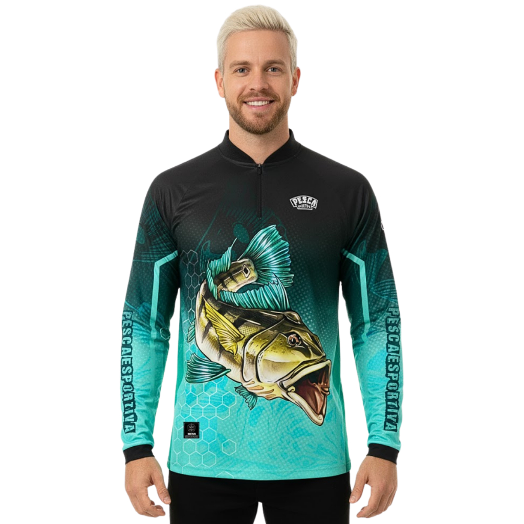 Camisa Camiseta Blusa De Pesca Masculino Feminino e Infantil Família Igual Tucunaré Com Proteção Uv50 em Oferta na Shopee