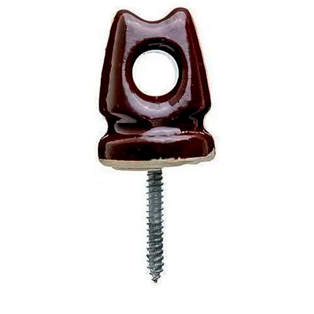 Isolador Para Cabos E Fios Porcelana Olhal Pimentão 72x54mm