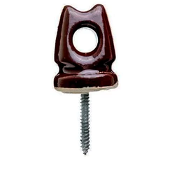 Isolador Para Cabos E Fios Porcelana Olhal Pimentão 72x54mm
